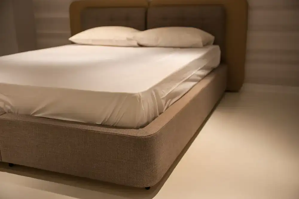Close up of a premium mattress layers